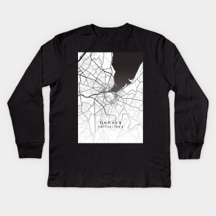 Geneva Switzerland City Map Kids Long Sleeve T-Shirt